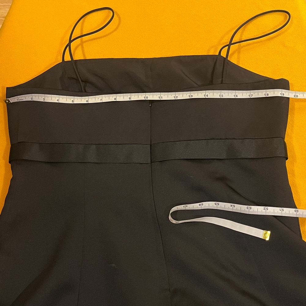 David's Bridal black satin formal / evening dress/ bridesmaids / Prom. Sz 14-16 - Picture 8 of 13